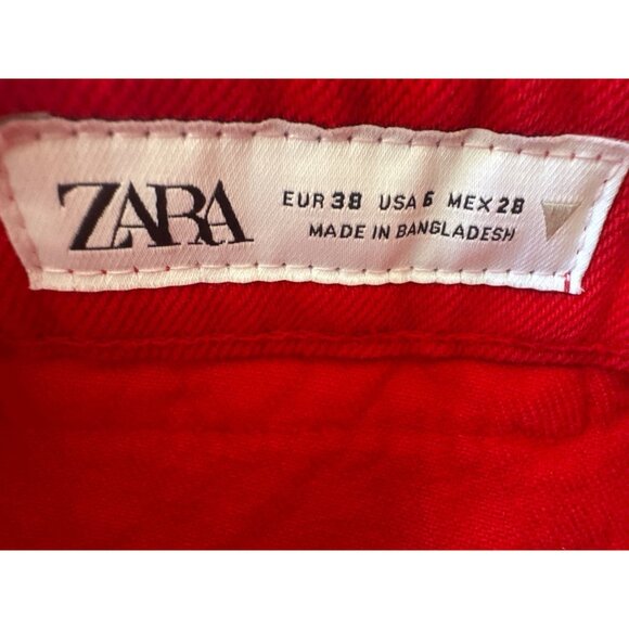 2/$30 ZARA Size Small Red Zara Cotton Womens Shorts - Picture 4 of 15